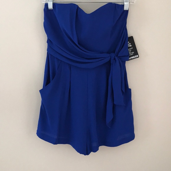 Express Dresses & Skirts - NWT Royal Blue Strapless Romper with Pockets
